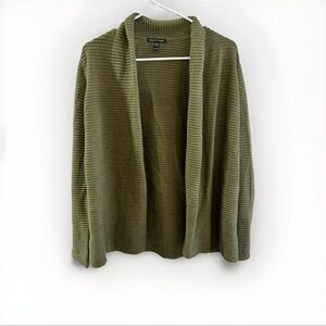 Eileen Fisher Cardigan Women’s Size Xxs Green Organic Linen And Cotton